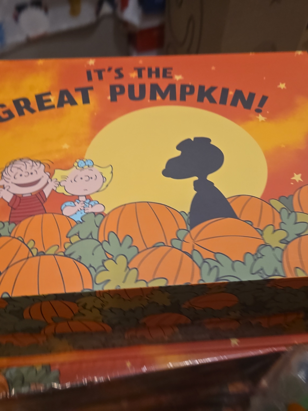 Peanuts Orange and Yellow "It's the Great Pumpkin" Decorative Box